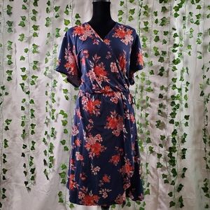 Navy Floral Dress Plus Size